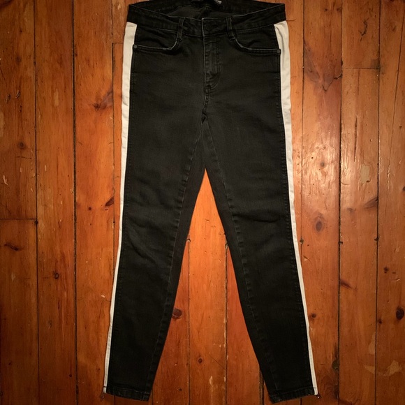 Zara Black with White Stripes and Zippers (@ ankles) - Picture 5 of 7